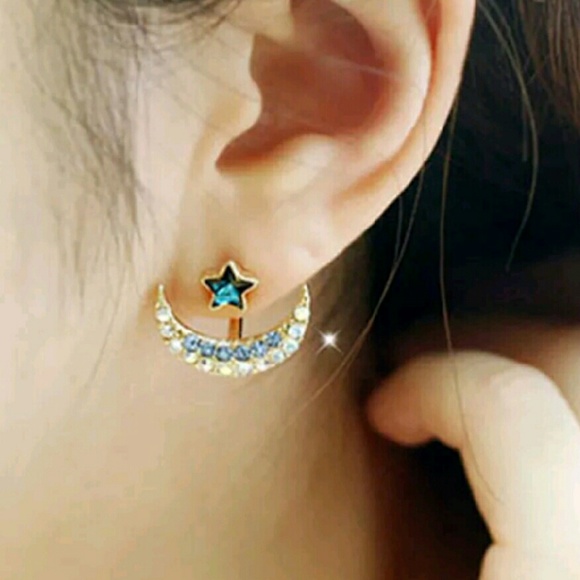 Moon & Stars Earrings - Picture 2 of 3